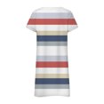 thumbnail image 5 of Dyegold Sundresses for Women Casual Beach - Midi Dresses for Women 2023 V Neck Short Sleeve Striped Plus Size Casual Flowy Hawaiian Graduation ​​Tshirt Sundress, 5 of 5