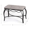 thumbnail image 5 of Mango Steam Rectangle Shoe Bench - Vanity Seat/Dressing Stool/Makeup Chair - Heather Gray, 5 of 5