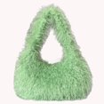 thumbnail image 4 of 898 Y2k Plush Dopamine Fashion Beach Lana Bolso Mano (verde) Verde Fluorescente, 4 of 6