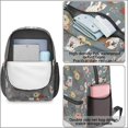 thumbnail image 4 of Bulldog and Floral Blue Pattern 17" School Backpacks for Teens,Waterproof Oxford Fabric,S-Shape Padded Straps for School,Travel,Hiking,Camping, 4 of 6