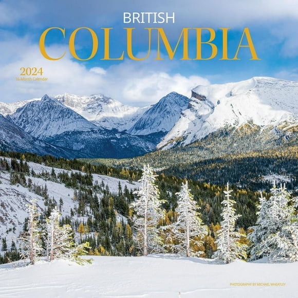 Wyman Publishing La Colombie-Britannique 2024 30.48x60.96 CM Mur Carré Calendrier, 9781525611339