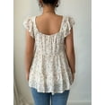 thumbnail image 2 of Womens Tank Tops Fashion Summer Smocked Blouses Square Neck Ruffle Sleeves Tunic Tops Shirt  XL, 2 of 7