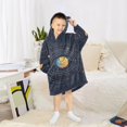 thumbnail image 6 of FORMRS Wearable Blanket Hoodie with Sleeves for Kids Cozy Flannel Sweatshirt, Cat Planet, 6 of 7