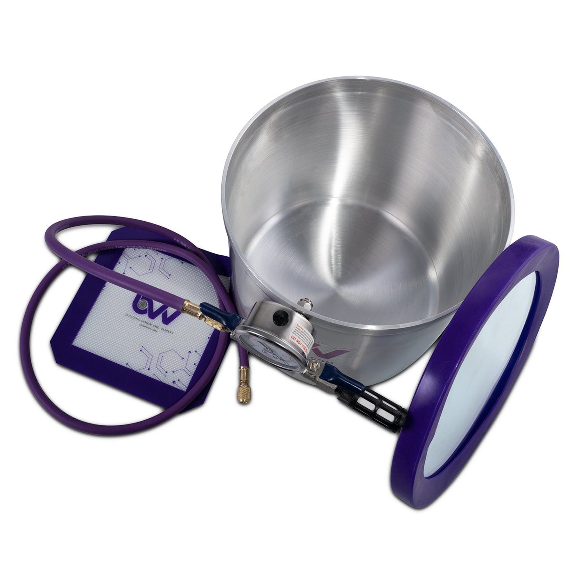 BVV 5 Gallon Aluminum Vacuum Chamber with Glass Lid