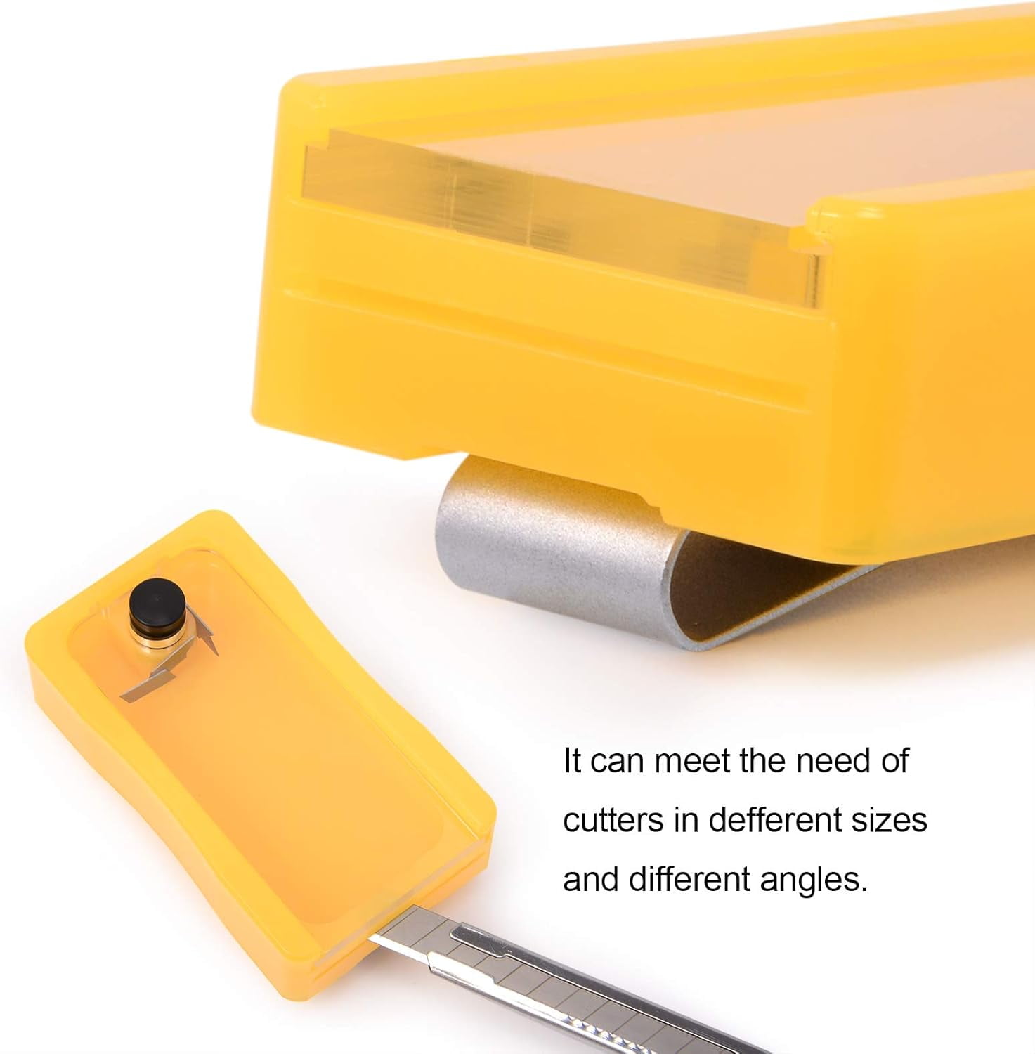 MHSIOAP-Blade Disposal Container Storage Box, Safety to Dispose of Most 9mm 18mm Snap Off Utility Knife Blades, Portable Plastic Blades Breaker Bank with Magnet and Clip