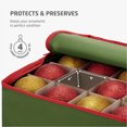 thumbnail image 3 of Ornament Storage Box 4-Inch, With Zippered Closure - Protect & Keeps Safe Up To 54 Holiday Ornaments & Xmas Decorations Accessories, Durable Non-Woven Ornament Storage Container & Two Handles, 3 of 8