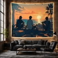 thumbnail image 6 of Potted Houseplants Shelves with Sunset Dusk Figure, Cozy Farmhouse for Farmhouse Decor Lovers, Wall Decor, Mother'S Day Gift, Tapestry Wall Hanging for Dorm and Living Room, 6 of 7