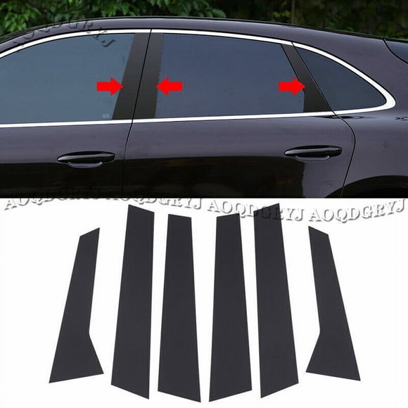 for Porsche Macan 2014-19 Glossy Black PC Window Moulding B.C Pillar Trim Cover