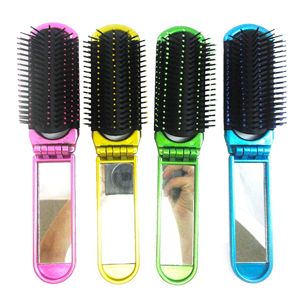 Buy Abellee Travel Hair Brush, Travel Brush Mini Hair Brushes for Women,  Small Hair Brush Folding Travel Comb Mirror Hairbrush for Women for Purse  for Girls (green) Online at Low Prices in