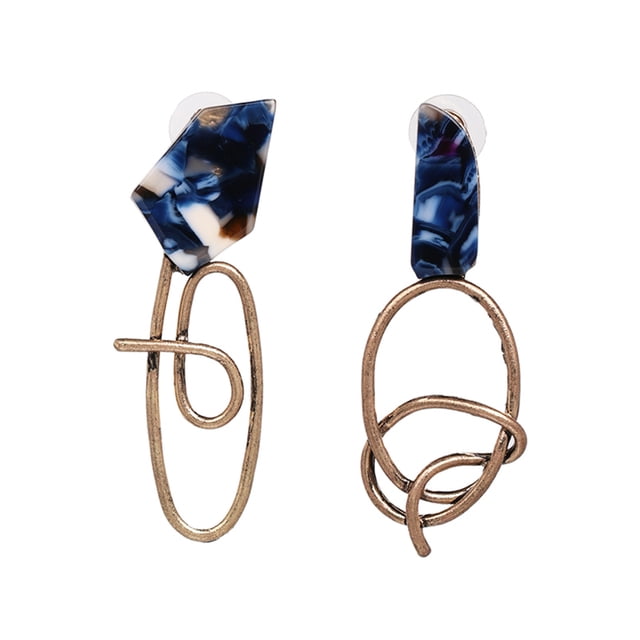 Pendientes colgantes de moda para mujer, con forma irregular y coloridos (azul)