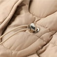 thumbnail image 5 of Jinhomg Comfy Down Jacket for Women Fall Winter Warm Long Sleeve Lapel Collar Puffer Coat Trendy Solid Double Closure Drawstring Waist Outerwear with Pockets 2025 Saving Khaki L, 5 of 7