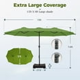 thumbnail image 2 of Alpha Joy 15ft Outdoor Patio Umbrella Extra-Large Double-Sided Garden Umbrella with Crank Handle and Base - Lime, 2 of 6