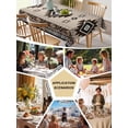 thumbnail image 5 of Brown Aztec Table Cloth, Boho Southwest Ethnic Neutral Motifs Waterproof Tablecloth for Square Tables, Reusable Washable Fabric Table Cover for Restaurant Kitchen Dining Tables 60"x60", 5 of 6