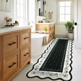thumbnail image 4 of 2x6 Runner Rug Scalloped Kitchen Runner Rug Non Slip Washable Entryway Runners Modern Bordered Foldable Thin Accent Carpet Low Pile Soft Nursery Rugs, 4 of 12