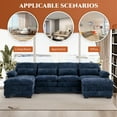 thumbnail image 5 of Wiilayok 114" U Shaped Sectional Sofa with Chaise Lounge and Ottoman,Chenille Modular Sectional Sofa Couch for Living Room,Blue, 5 of 8