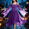 thumbnail image 3 of Halloween Witch Costume for Women, Off the Shoulder Dress, Adult Medieval Vampire Butterfly Sleeve Gothic Outfits for Halloween Cosplay Party, 3 of 8