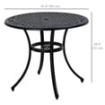 thumbnail image 3 of Outsunny 35.5" Round Outdoor Dining Table with 2" Umbrella Hole, Black, 3 of 10