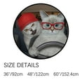 thumbnail image 2 of Coolnut Round Rugs for Living Room, A Cat Ashen With His Friend In Non-Slip Coral Velvet Long Runner Rugs, Washable Water Absorbent Mat Carpet for Bedroom Kitchen Kids Room, 2 of 6