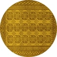 thumbnail image 1 of Ahgly Company Machine Washable Indoor Round Persian Yellow Traditional Area Rugs, 3' Round, 1 of 4