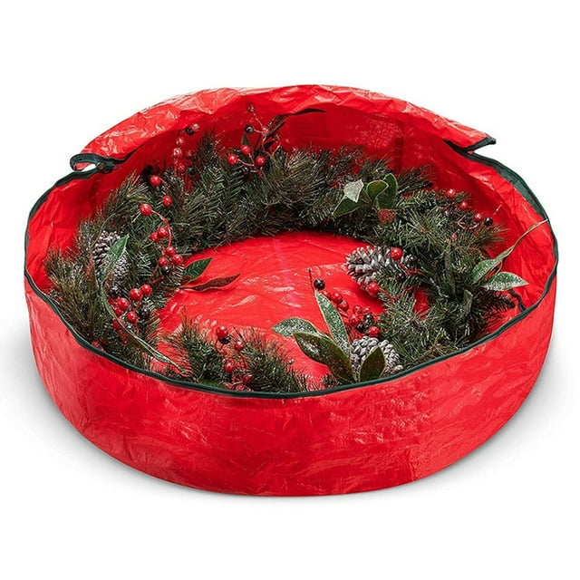 Holiday Christmas Wreath Storage Bag For 36 Inch Decorations Protective Organizer