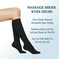 thumbnail image 2 of 6 Pairs Women’s Sheer Knee Massage Socks with Reinforced Toe and Base Stay up Band (Black), 2 of 9