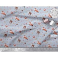 thumbnail image 2 of Soimoi Poly Georgette Fabric Floral,Deer & Fox Kids Print Fabric by The Yard 52 Inch Wide, 2 of 4