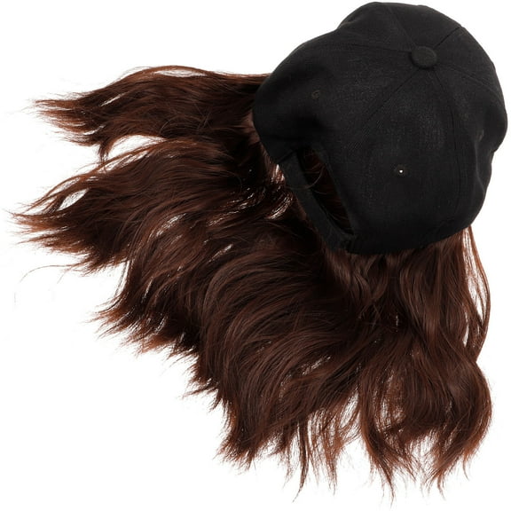 Raindrops Baseball Cap Wig for Women Lightweight Curly Hair Hat with Wig Perfect for Decor Multi 7.5 Inches