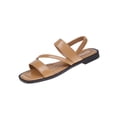 thumbnail image 1 of Sandalias Planas con Correas de Tobillo Sandalias de Espalda Elásticas de Pie Abierto de Tamaño Más de las Mujeres, Zapatos de Verano Casuales de Suela Suave para la Playa Y el Uso Diario, 1 of 8