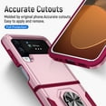thumbnail image 6 of Nalacover Military Grade Heavy Duty Case for Samsung Galaxy Z Flip 4, Rugged Rotated Ring Holder Kickstand Bracket Cover with Magnetic Car Mount Soft TPU Shockproof Lens Protective Case,Pink/Rose, 6 of 9