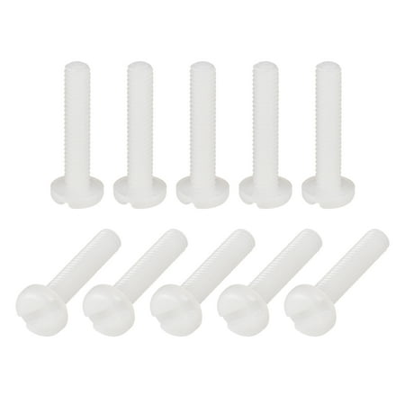 

Uxcell Nylon Machine Screws M4x20mm Slotted Pan Head Fasteners Bolts White 50Pack