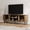Walnut Brown, variant on Mid-Century Modern Media Console, Tambour TV Stand with Storage Cabinet and Shelf for 60" TVs, Black