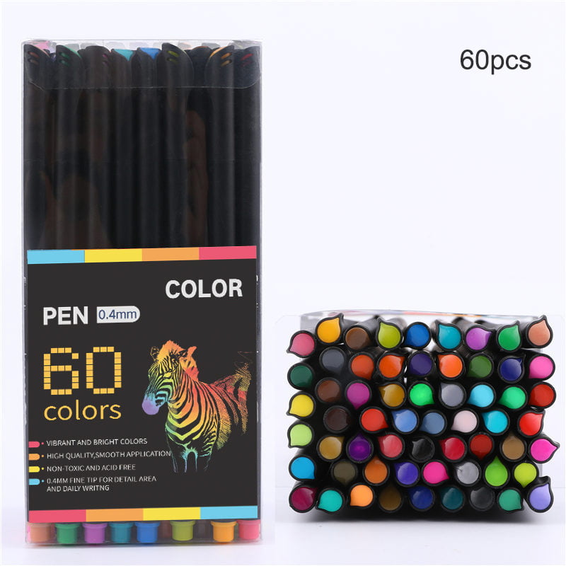 100 Fineliner Color Pen Set 0.4mm Fine Line Colored Sketch Writing