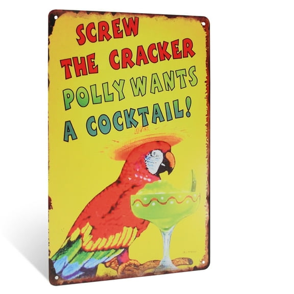 TreasureGurus Indoor/Outdoor Metal Bar & Game Room Signs, 12" x 8"