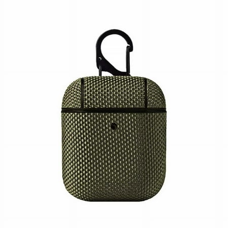 Allytech Protective Case for AirPods 3 2021(3rd Generation) Slim Nylon Material Full-Body Shock-Absorbing Premium Portable Keychain [Front LED Visible] Supports Wireless Charging - Green
