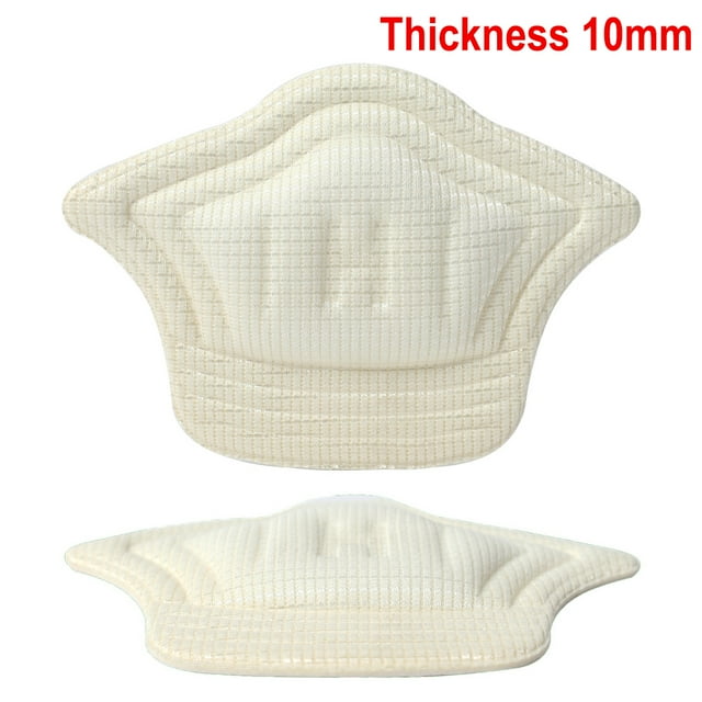 2/4/6PCS Insoles Patch Heel Pads for Sport Shoes Adjustable Size Antiwear Feet Pad Cushion Insert Insole Heel Protector Sticker Beige (10mm thick) 1 Pair (2pcs)