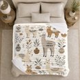 thumbnail image 5 of Neutral Llamas with Cactus Pots and Leafy Sprigs Pattern, Cute Boho Animal Art for Llama Lovers, Birthday Gift, Soft Flannel Blanket for Bedroom, Fresh Home Decor, 5 of 9