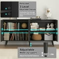 thumbnail image 5 of Rumiiro 59" Black Sideboard Cabinet Vertical Stripe, 4 Doors, Legged Design, Adjustable Shelves, Soft-Close Doors, 5 of 10