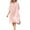 Pink, variant on Admvng Womens Summer Dresses Solid Color V-neck Short Sleeve Tie Buckle Easy Loose Dress S-5XL