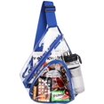 thumbnail image 2 of Sac à Bandoulière en PVC Transparent Approuvé pour Stade, Sac à Dos avec Sangle Réglable Bleu, 2 of 8