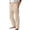 Beige, variant on Mens Cotton Linen Pants Casual Summer Vacation Baggy Beach Pants Buttoned Drawstring Yoga Trousers with Pockets,Light Brown,S