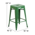 thumbnail image 4 of Bowery Hill 24" Metal Backless Counter Stool in Green, 4 of 7