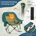 thumbnail image 2 of Slsy Oversized Rocking Camping Chair, Fully Padded Patio Chair with Cooler Bag and Side Pocket, High Back Portable Lawn Recliner Rocker Chairs for Camp, Patio, Supports 400 lbs, 2 of 10