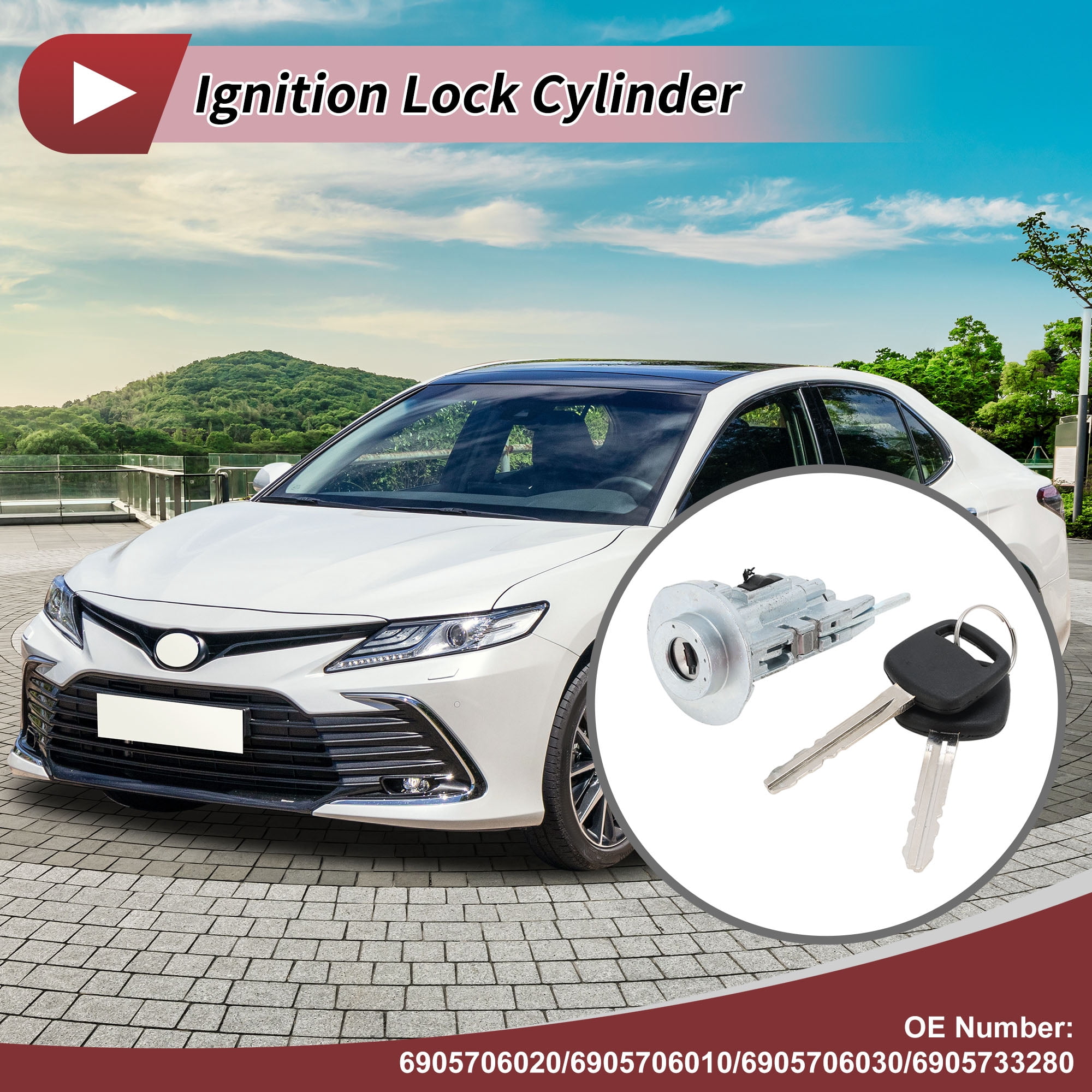 Unique Bargains Ignition Lock Cylinder for Toyota Camry 2003-2006 without Chip