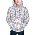 thumbnail image 2 of Bingfone Butterflies on Polka Dots Pattern Youth Classic Hoodies Soft Hooded Pullover Sweatshirts for Girls and Boys, 2 of 6
