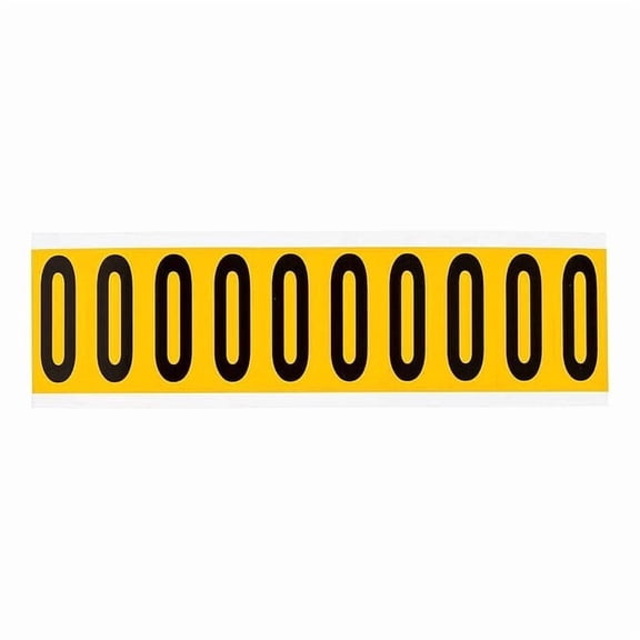 Brady Number Label, 0, 2-1/4in.Hx7/8in.W, Vinyl 1534-0