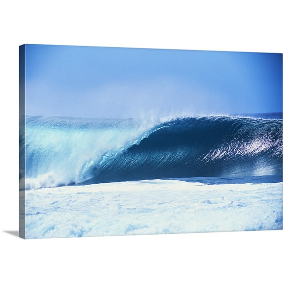 Great BIG Canvas | "Hawaii, Oahu, Perfect Wave At Pipeline" Canvas Wall Art - 48x32