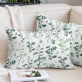 thumbnail image 2 of Sage Green Botanical Throw Pillow Covers, Watercolor Spring Floral Summer Leaf Soft Breathable Pillow Cases with Invisible Zipper, King Size Pillowcases for Couch Bed Sofa Chair 20x36 Inches, 2 of 9