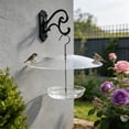 thumbnail image 3 of YAMB Clear Hanging Bird Feeder with Baffle, Windproof & Rainproof Outdoor Feeding Tray with Rustproof Metal Hook, Easy-fill & Wash Bird Food Container for Garden Backyard Bird Watching, 3 of 6