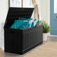 thumbnail image 3 of YSNW 83 Gallon Outdoor Deck Box Large Resin Storage Box for Patio Furniture Cushions and Garden Tools (Black), 3 of 15