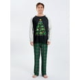 thumbnail image 6 of Votuleazi Christmas Family Pajamas Matching Set Long Sleeve Dinosaur Print Tops and Plaid Pants Sleepwear, 6 of 10